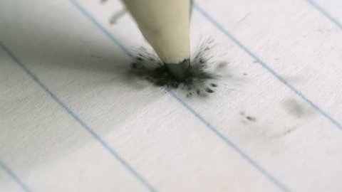 Pencil Tip Exploding While Breaking Close Up Super Slow Motion 