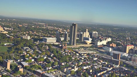 Albany NY AERIAL. Albany is the capital of the U.S. state of New York and the seat of Albany County. Roughly 150 miles (240 km) north of New York City