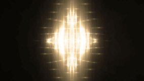 VJ Fractal gold kaleidoscopic background.Background gold motion with fractal design. Disco spectrum lights concert spot bulb. Lights Flashing Spot light. On a black background.