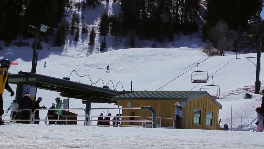Skiers at a Mountain Ski Resort