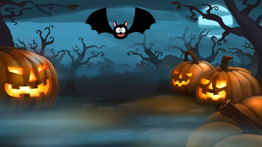 Cartoon Halloween Background Stock Footage Video (100