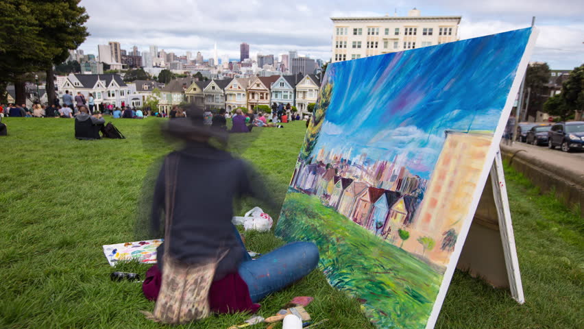 San Francisco Painted Ladies painting time lapse