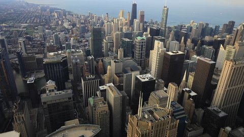Aerial of the Chicago, Illinois skyline