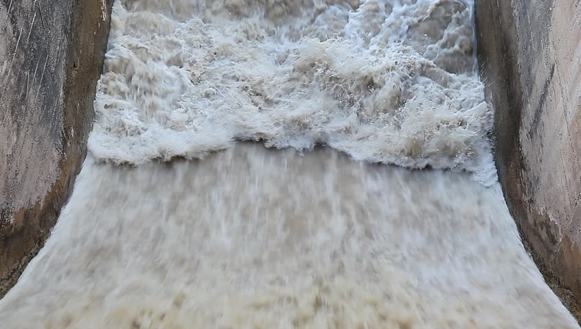 water cascade streaming down (Goksu dam Turkey)