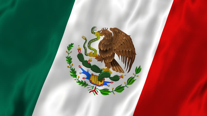 Mexican Flag Silk (loop Hd). Stock Footage Video (100% Royalty-free