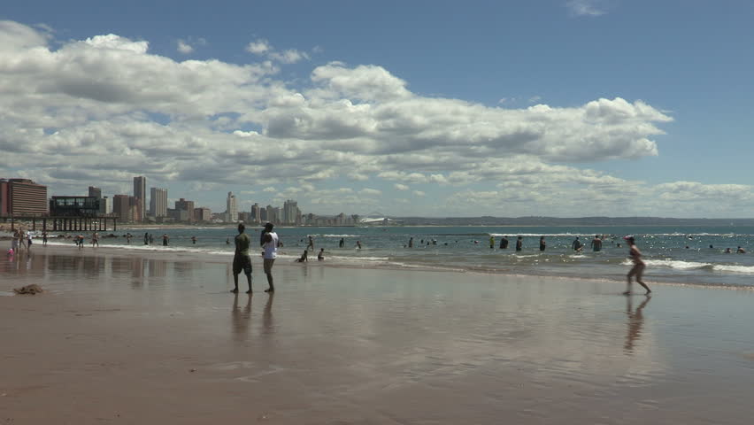 Wide shot of Durban Beach