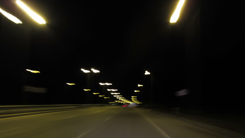 road at night, timelapse