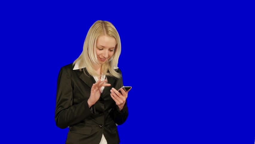 business woman with modern mobile phone