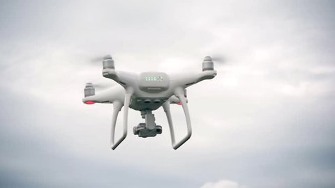 Drone flying in the air outdoors