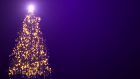 Particle christmas tree animation, seamless loop, perfectly suite for you video, with place for text, see my portfolio for more colors