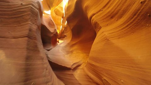 Desert slot canyon hiking in Northern Arizona.   Arkivvideo