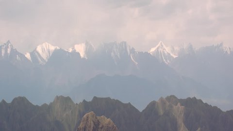 View of beautiful mountain ranges in Zhangye Danxia Landform, China (January, 2016-China)