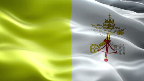 Vatican Holy See national flag, new and different ripple effect. The flag is designed without angle.