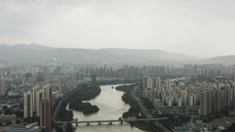View of the Yellow River through Lanzhou