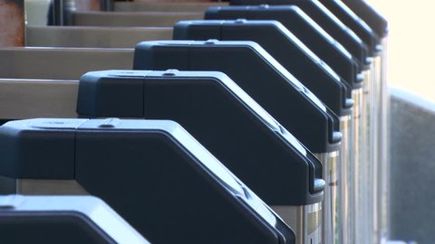 close up of ticket barriers