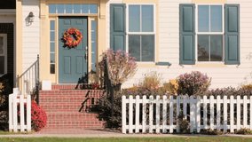 Autumn wreath on the front door. - Powered by Shutterstock - Get 15% off with code: PIKWIZARD15