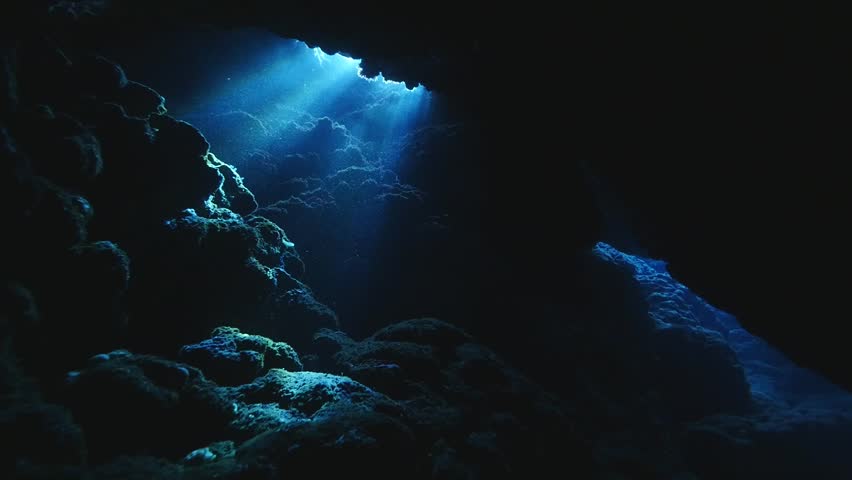 light beams cave underwater sun beam Stock Footage Video (100% Royalty ...