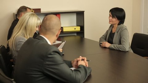 Woman at Job Interview in Office