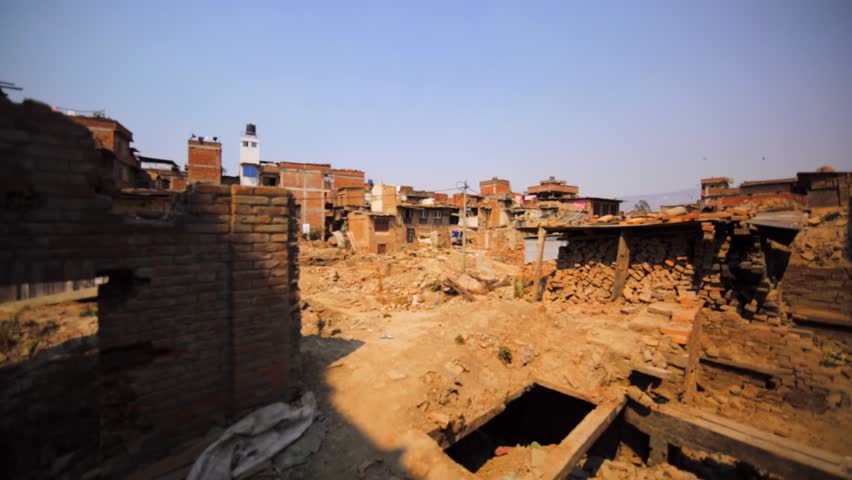 Buildings and houses destroyed in Bhaktapur, Nepal, by the earthquake in April 25, 2015. Earthquake occurred with a magnitude of 7.8Mw, killed 9000 people and injured nearly 22002