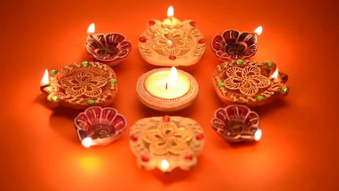Decorative colorful lamps during Diwali festival Mumbai, Maharashtra, India, Southeast Asia. Adlı Stok Video