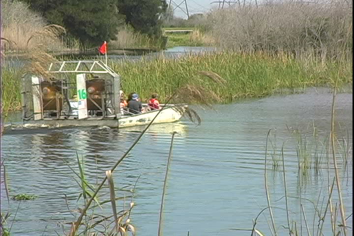 FLORIDA - CIRCA 2003: Airboat leaving in the water
