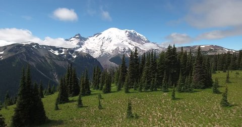 Mount Rainier National Park from the Air by Drone