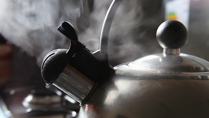 Close up shot of steaming tea 