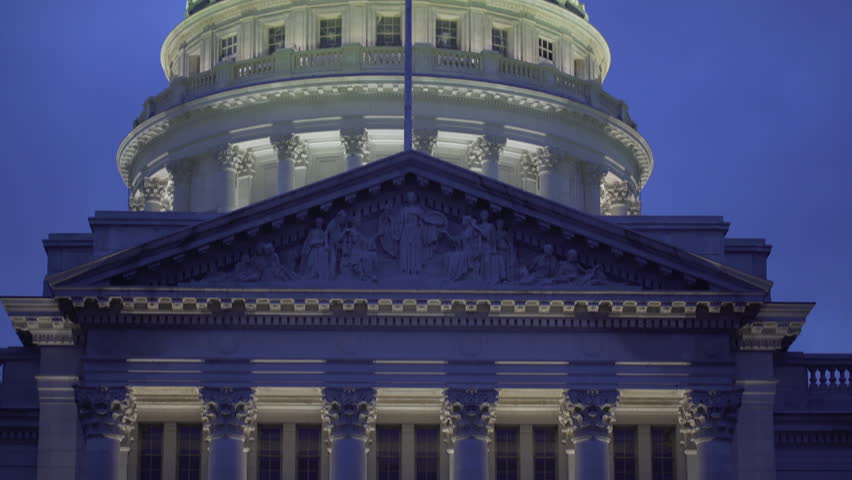 Evening shots of the Madison Wisconsin Capitol Building in early winter.