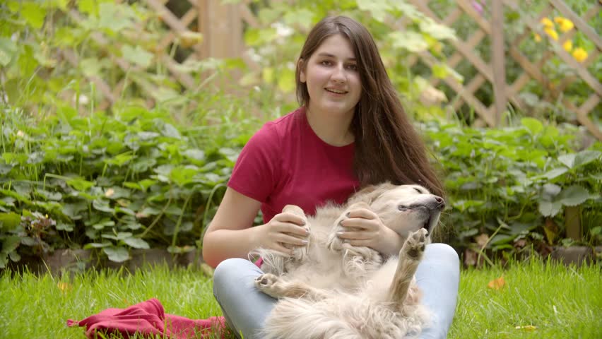 beautiful girls with dogs