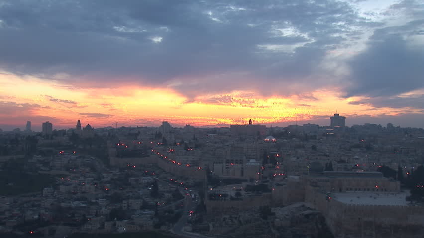 Jerusalem - sunset over the old city | Shutterstock HD Video #2089997