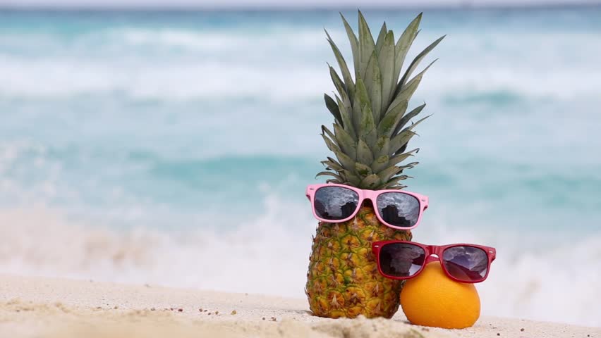 fruit with sunglasses