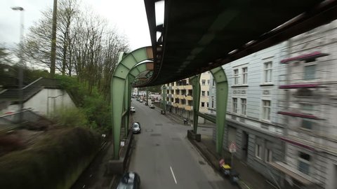 WUPPERTAL, GERMANY, APR 10, 2012: Ride with the aerial tramway in Wuppertal