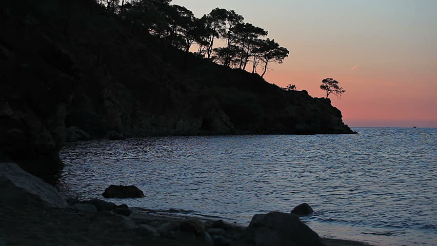 scenic sunrise background sun rising. timelapse of sun rising behing sea and mountains