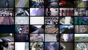 Multichannel display of industrial, medical, transportation footages.