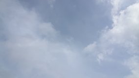 Beautiful time lapse stock footage of white and fluffy clouds passing over blue sky. Indian sky video with HD, 1920 x 1020 quality, nature scene.