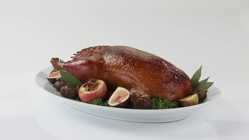 roast duck with apples and prunes