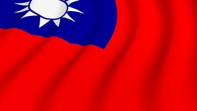 Waving national flag of Taiwan