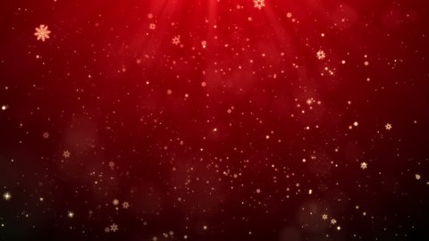 Red Christmas Snowflakes Falling Shiny Background Looped, For your Celebration or greetings video.