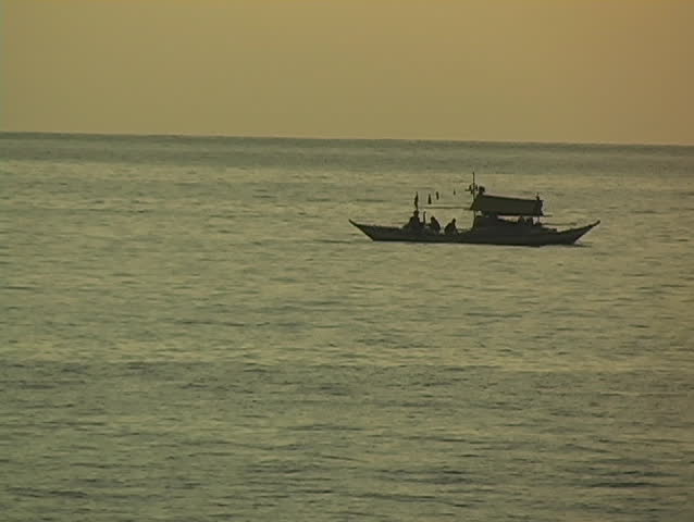 Philippine fishing boat at dusk