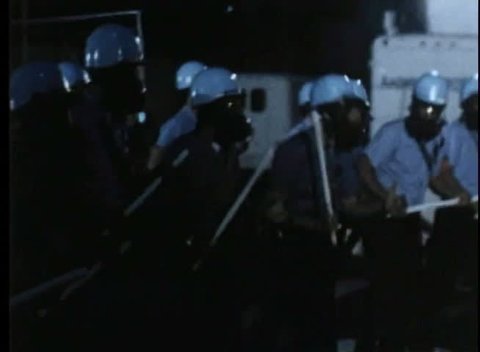 Policemen versus protestors during demonstration