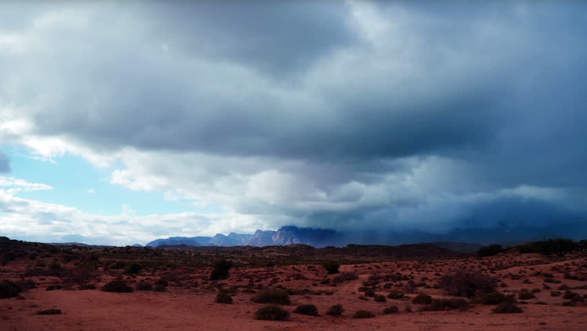 Timelapse before the storm at Painted Rocks near Tafraute - Morocco