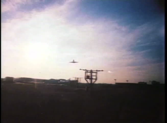 Airplane landing at JFK international Airport in New York