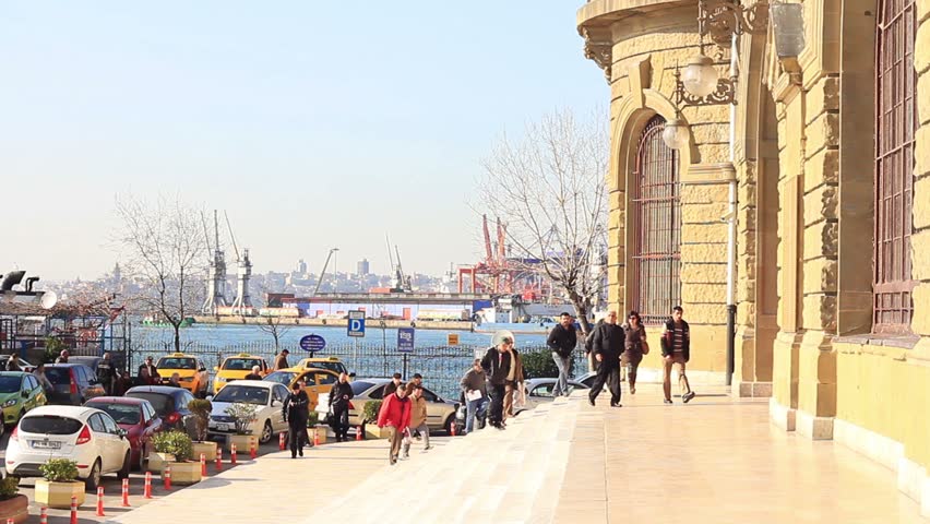 ISTANBUL - MARCH 6: Commuters at Haydarpasa Train Station on March 6, 2012 in