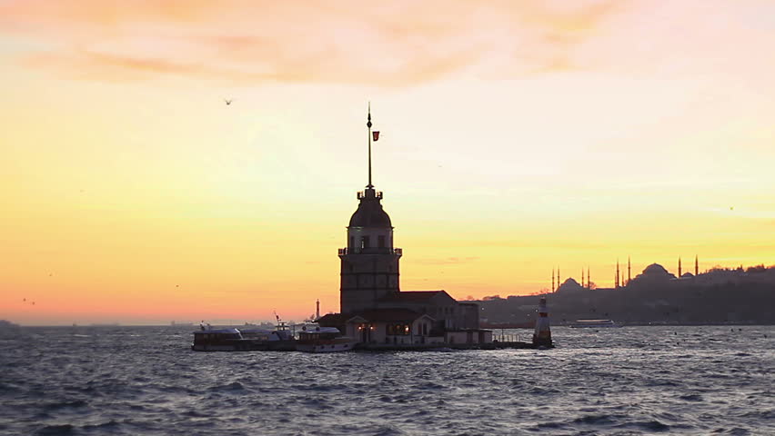 Maiden Tower, Istanbul at sunset
