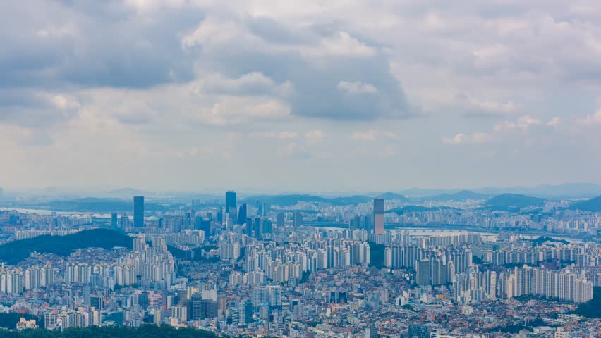 Time lapse of Seoul City Skyline,South Korea.