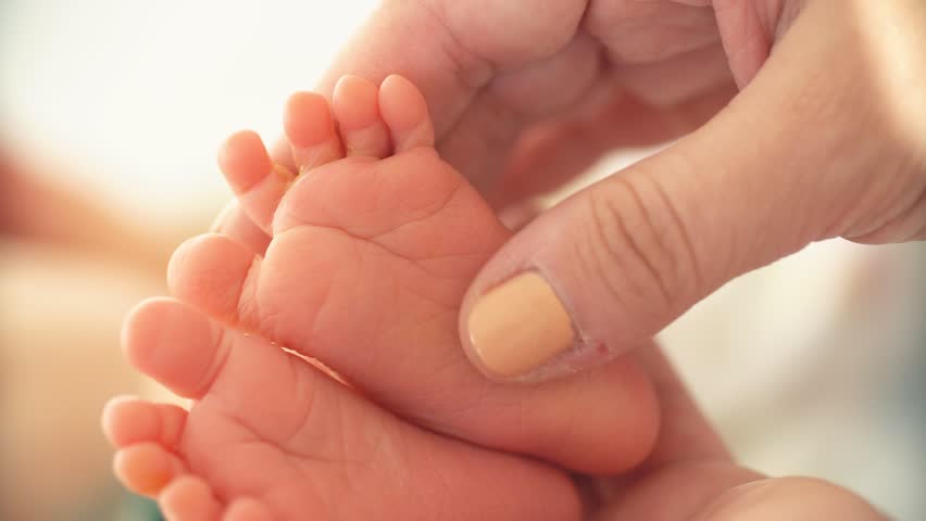 Baby Feet In Mother Hands. 4k | Shutterstock HD Video #20999545