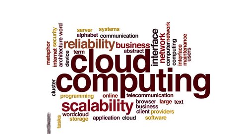 Cloud Computing Animated Word Cloud Zoom Stock Footage Video (100% ...