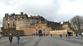 4K Video of the famous Edinburgh Castle at Edinburgh, Scotland