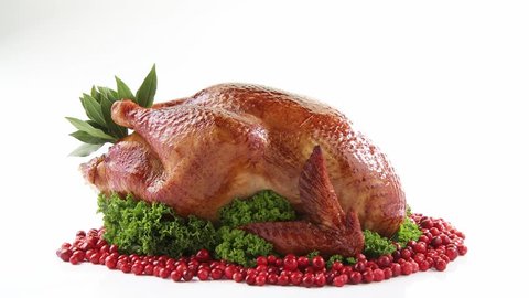 Roast turkey with cranberries Video Stok