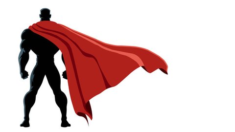 Animation of superhero with alpha channel. 